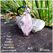 Charger l'image dans la galerie, Pendentif amour et réconfort en Quartz rose