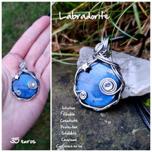 Charger l'image dans la galerie, Pendentif de protection pour les hypersensibles, en labradorite