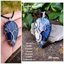Charger l'image dans la galerie, Pendentif de protection pour les hypersensibles, en labradorite