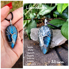 Charger l'image dans la galerie, Pendentif de protection pour les hypersensibles, en labradorite