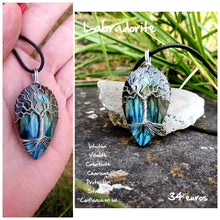 Charger l'image dans la galerie, Pendentif de protection pour les hypersensibles, en labradorite