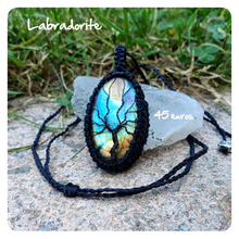Charger l'image dans la galerie, Collier protection de l'empathe en labradorite