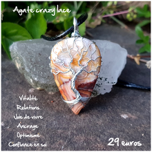 Charger l'image dans la galerie, Pendentif ancrage et protection en Agate crazy lace