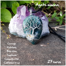 Charger l'image dans la galerie, Pendentif confiance et contact en Agate mousse