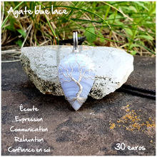 Charger l'image dans la galerie, Pendentif Communication et Calme en Agate blue lace