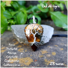 Charger l'image dans la galerie, Pendentif protection et confiance en Oeil de tigre