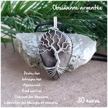 Charger l'image dans la galerie, Pendentif libération et guérison en Obsidienne argentée