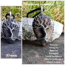 Charger l'image dans la galerie, Pendentif libération et guérison en Obsidienne argentée