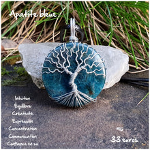 Charger l'image dans la galerie, Pendentif expression et communication en apatite bleue