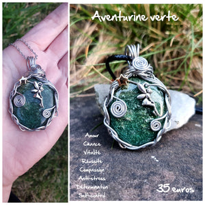 Pendentif confiance et succès en Aventurine verte