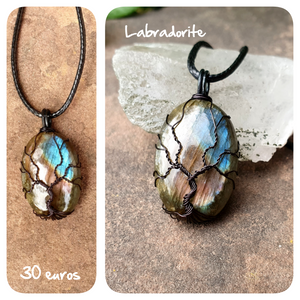 Pendentif protection de l'empathe en labradorite