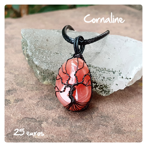 Pendentif vitalité et réussite en Cornaline