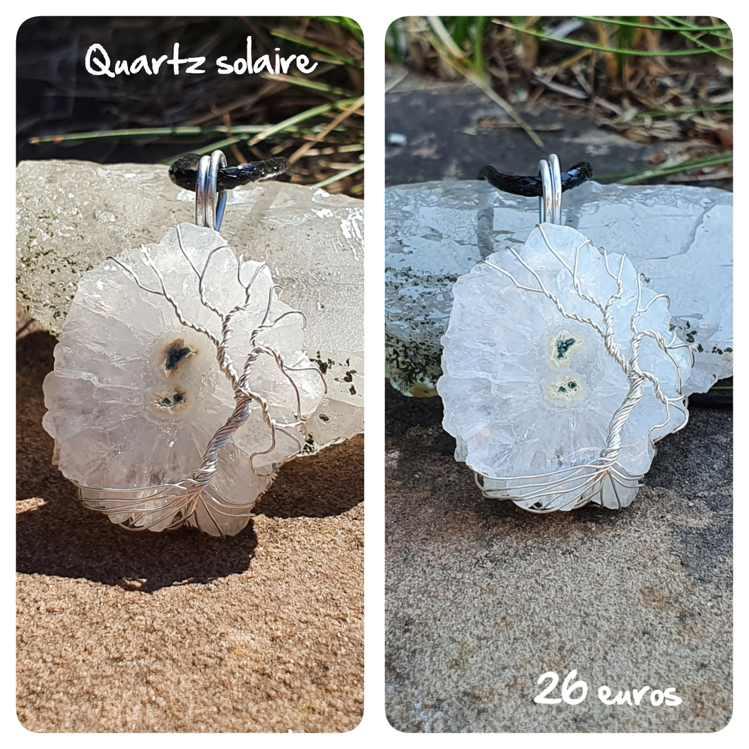 Pendentif protection et élévation en Quartz solaire