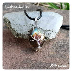 Pendentif protection de l'empathe en labradorite