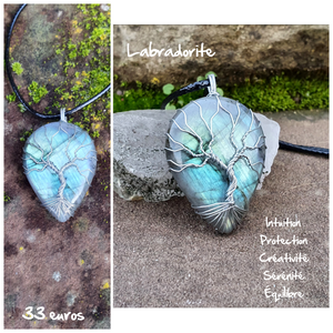 Pendentif protection de l'empathe en labradorite