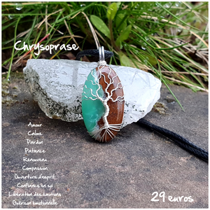 Pendentif amour et renouveau en Chrysoprase