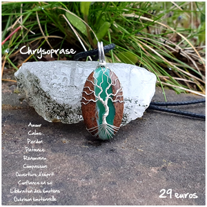 Pendentif amour et renouveau en Chrysoprase