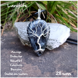 Pendentif protection et ancrage en Larvikite