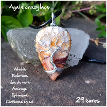 Charger l&#39;image dans la galerie, Pendentif ancrage et protection en Agate crazy lace
