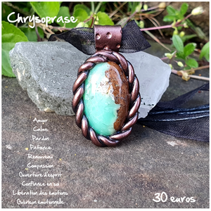 Pendentif amour et renouveau en Chrysoprase