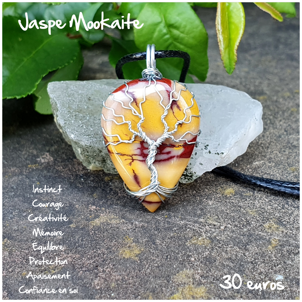 Pendentif courage et équilibre en Jaspe mokaïte