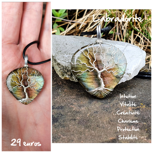 Pendentif protection de l'empathe en labradorite