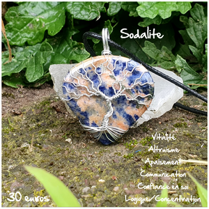 Pendentif confiance et contacts en Sodalite