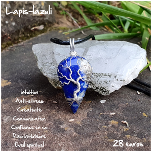 Pendentif élévation de l'âme en Lapis-lazuli
