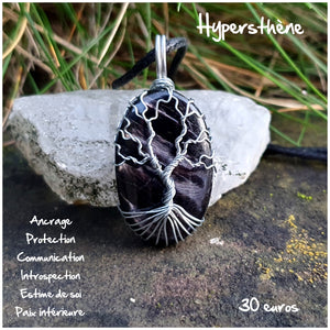 Pendentif ancrage et empathie en Hypersthène